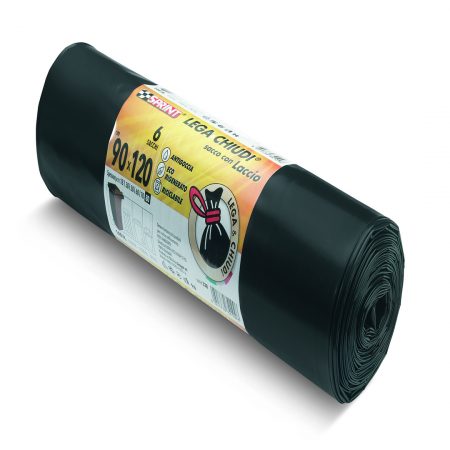 Sacco lega e chiudi 6 pz/rt nero